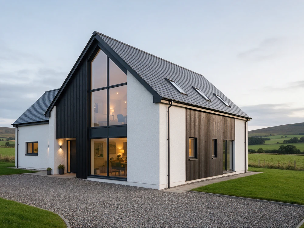 Contemporary new build home in the Ayrshire countryside